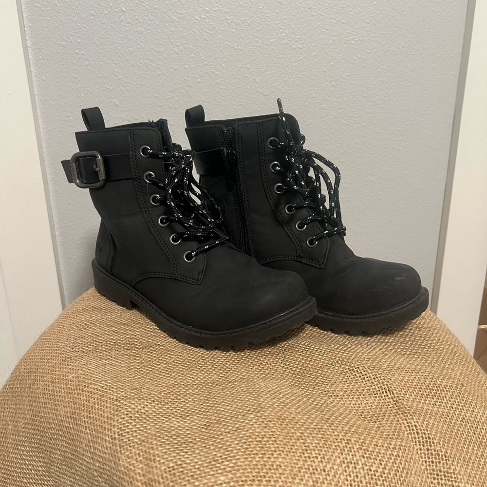 Girls Blowfish Combat Boots with Buckle Detail